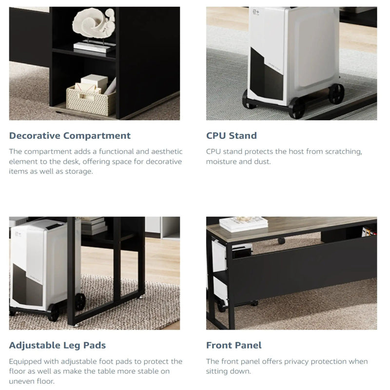 L-Shaped Executive Desk With Cabinet Storage by HouseOfZazla