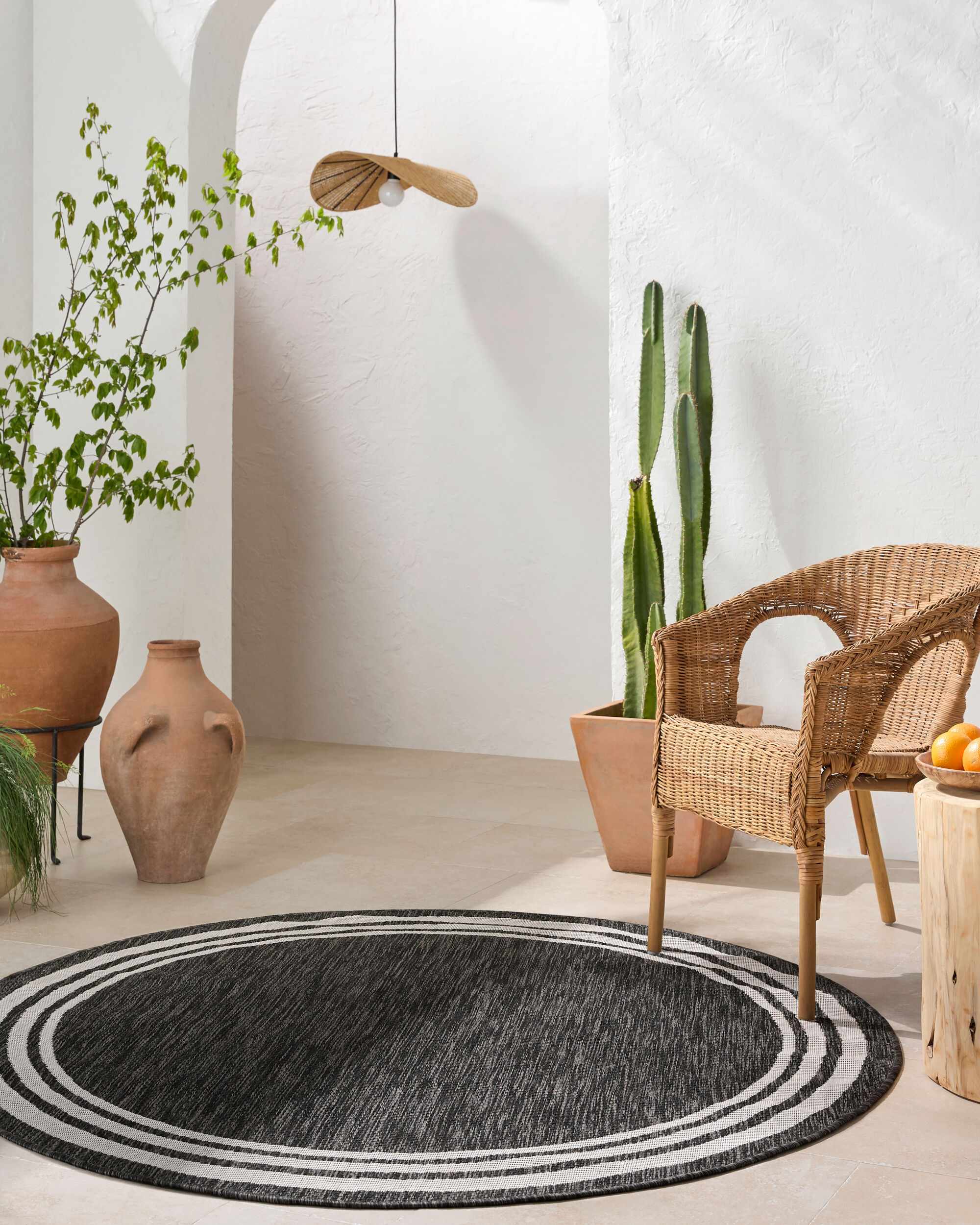 Coonamble Bordered Anthracite Outdoor Rug by Boutique Rugs
