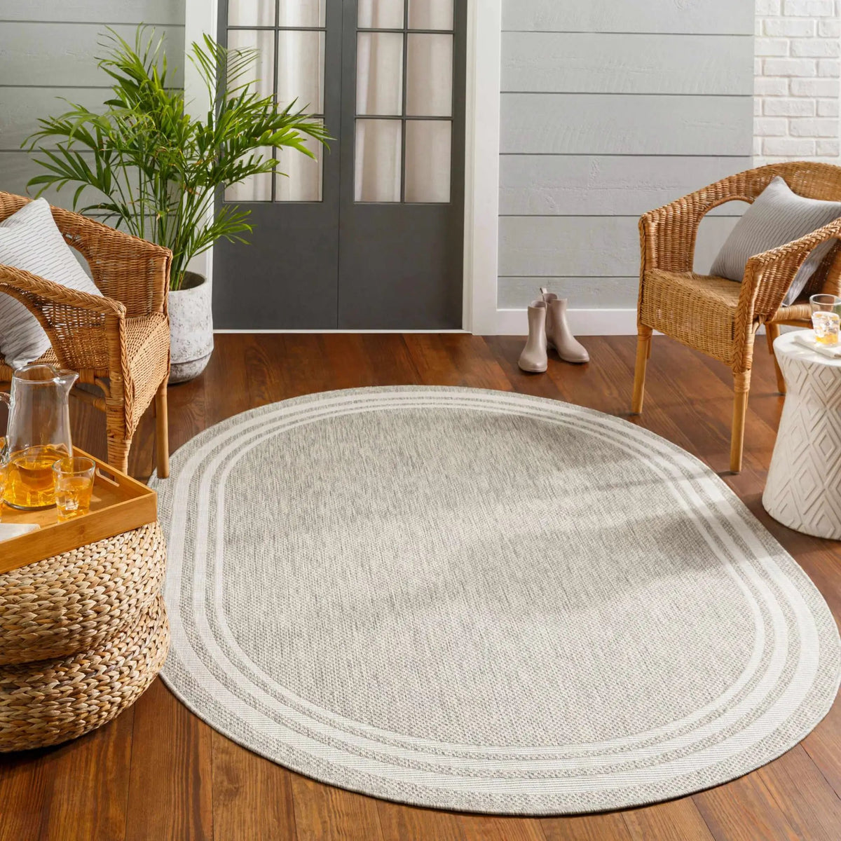 Burradoo Bordered Outdoor Area Rug, photo 12 of 21