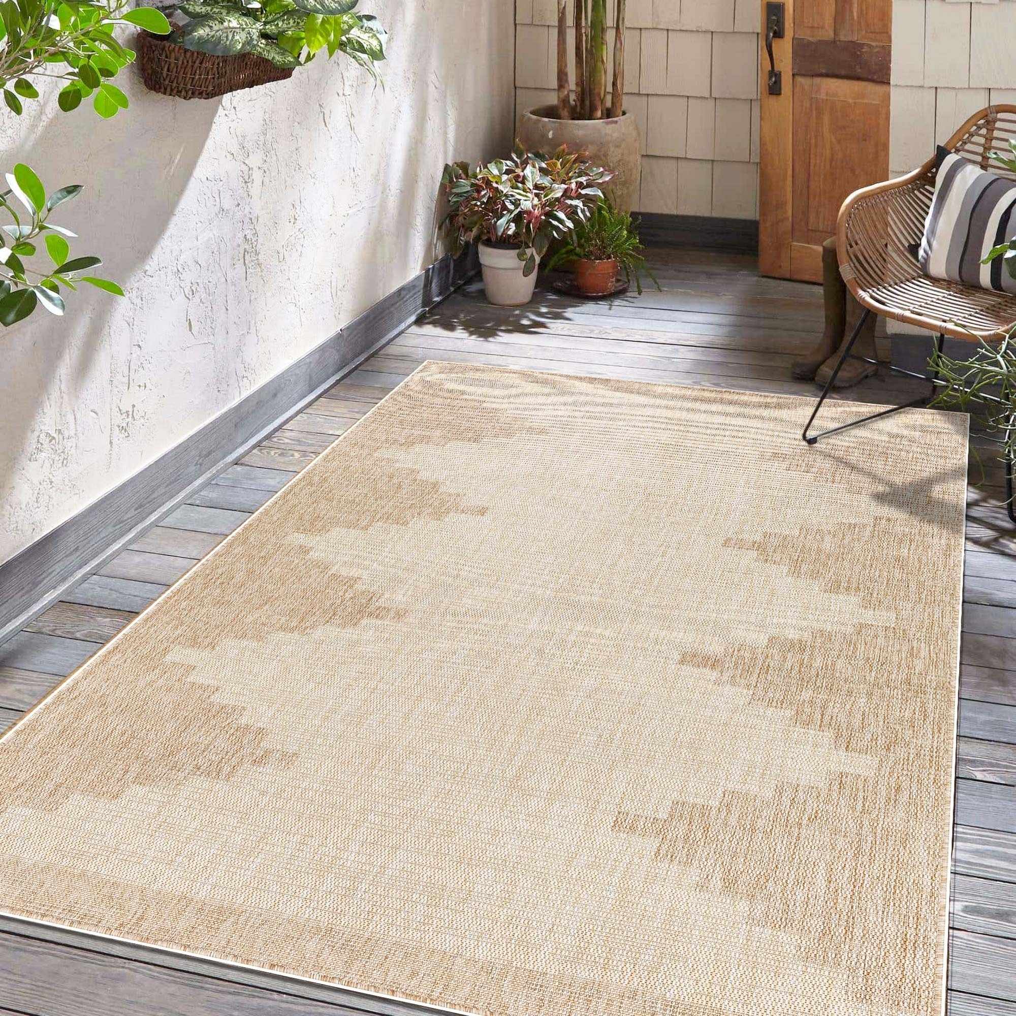 Djugun Beige Indoor & Outdoor Rug by Hauteloom