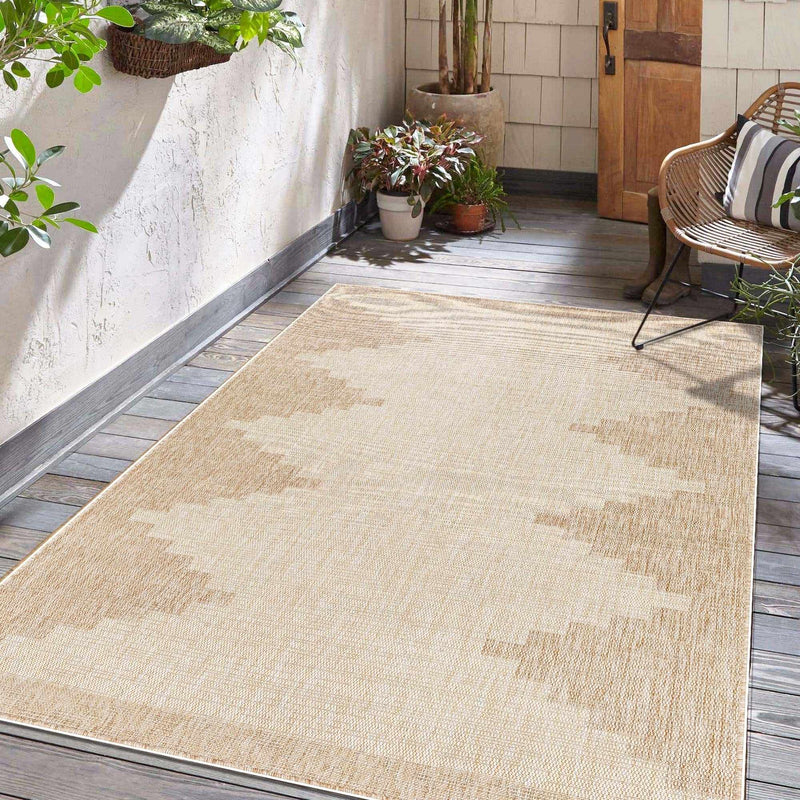 Djugun Beige Indoor & Outdoor Rug by Hauteloom