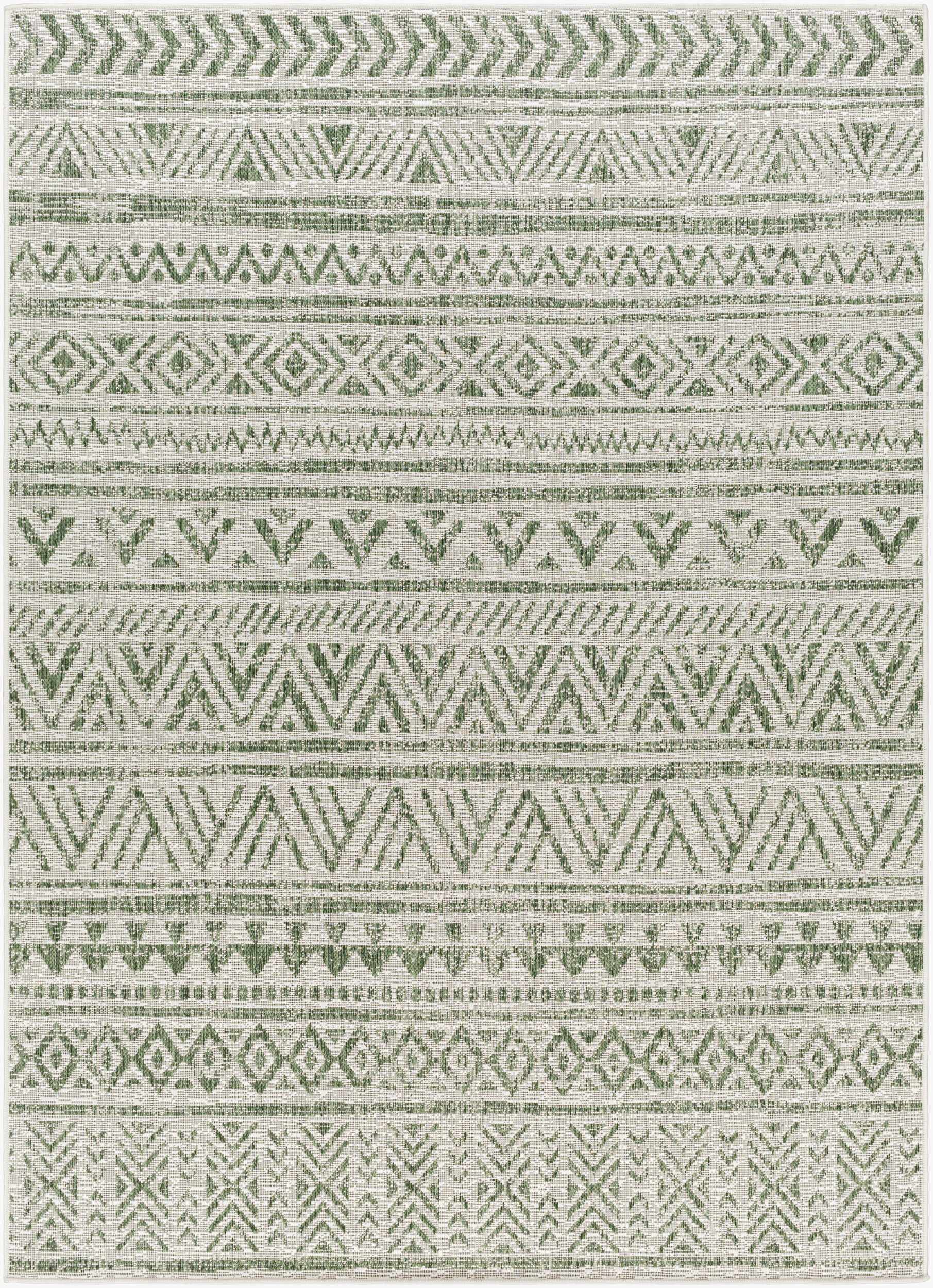 Novato Olive All Over Pattern Performance Outdoor Rug by Boutique Rugs