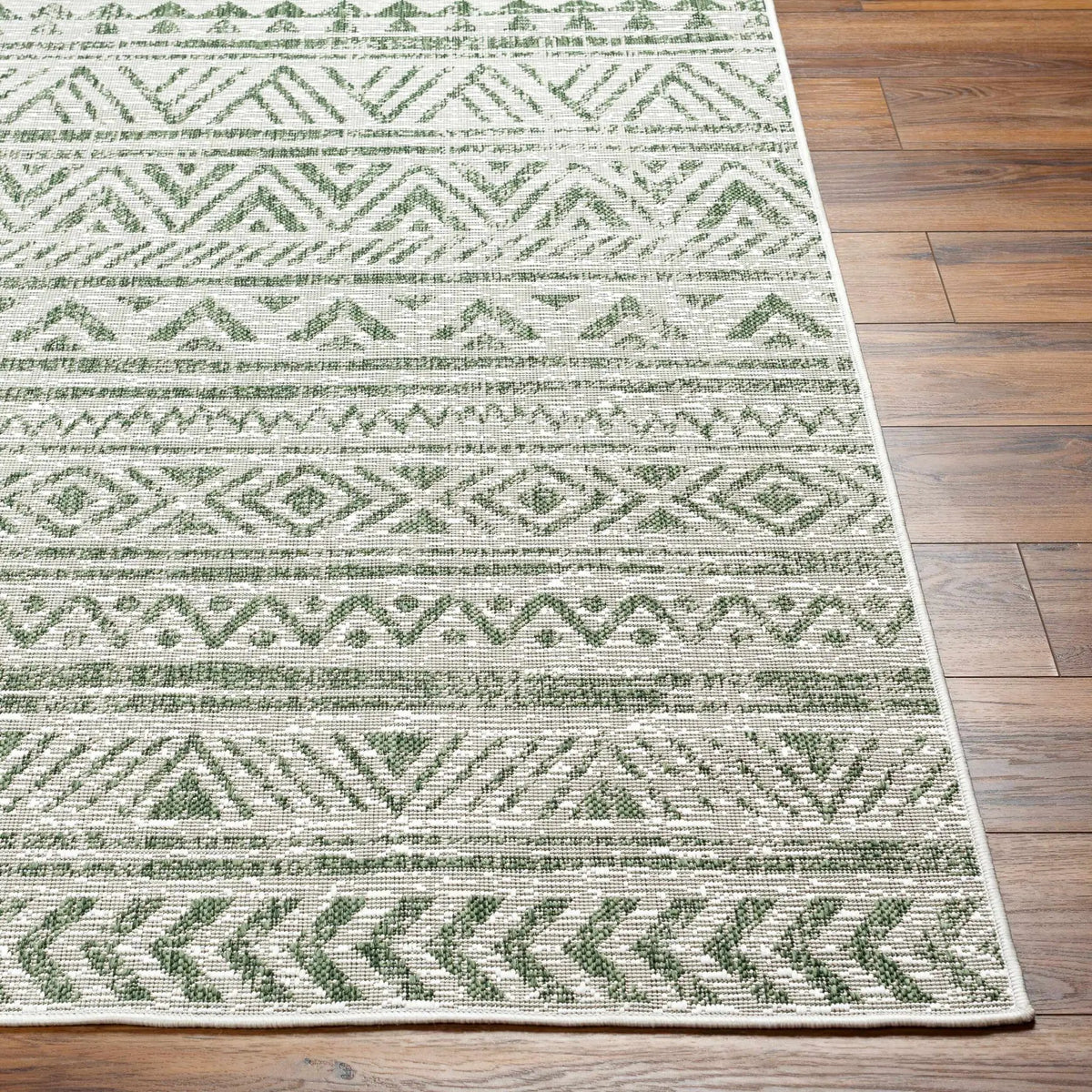 Novato Olive All Over Pattern Performance Outdoor Rug, photo 9 of 10