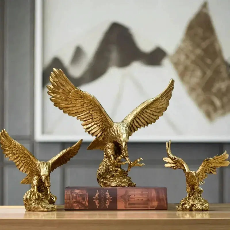Golden Eagle Decorative Sculpture by House Of Avana