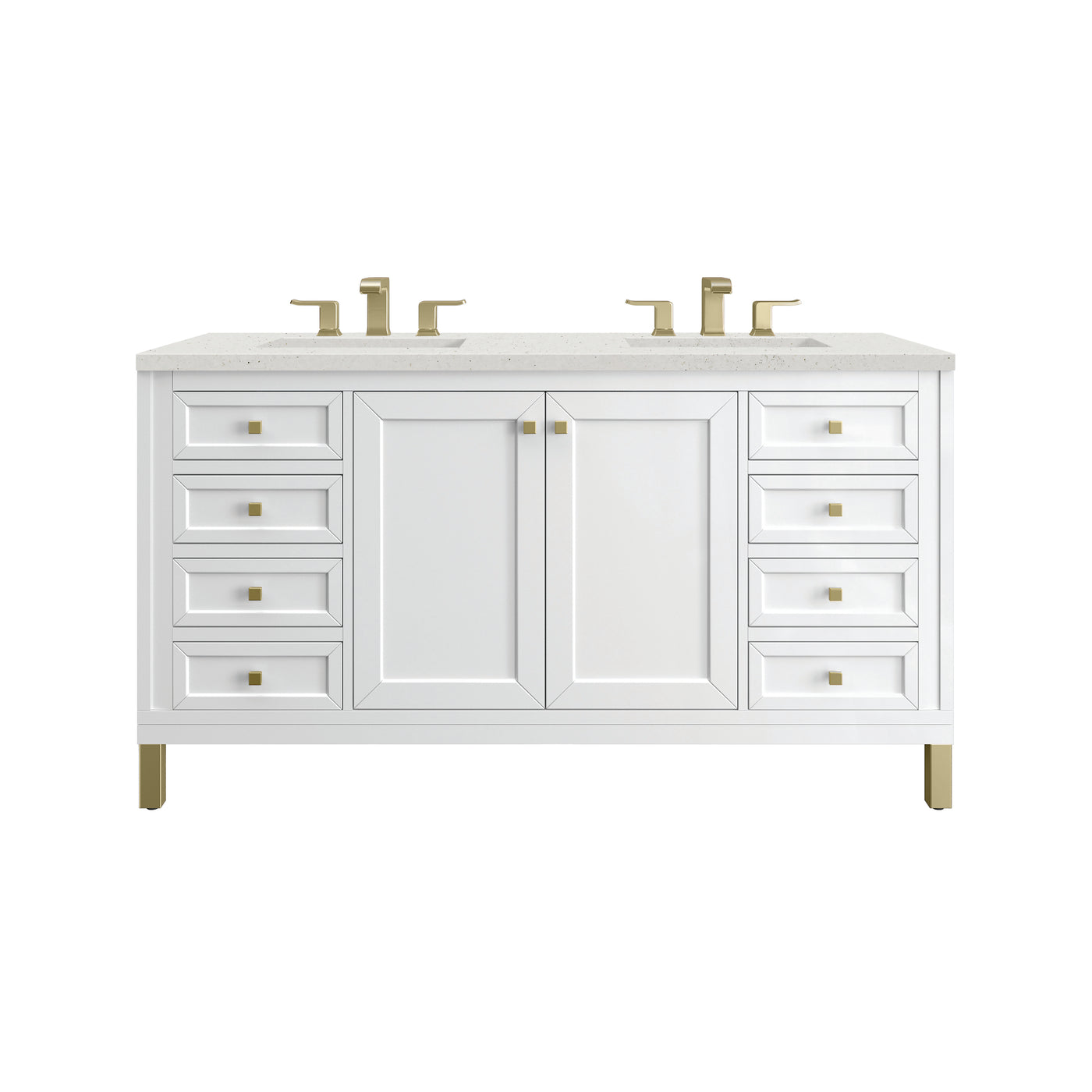 James Martin Chicago 60" Double Bathroom Vanity, Glossy White, view 36