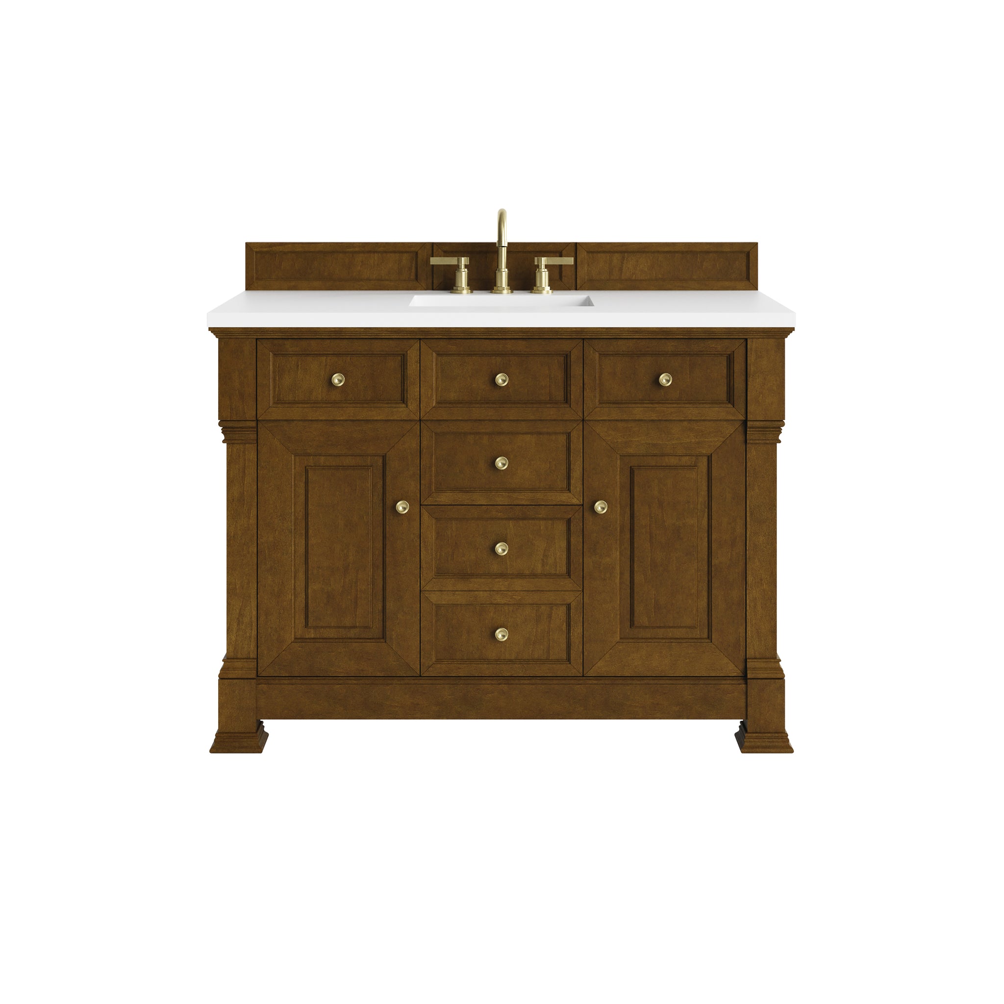 James Martin Brookfield 48" Single Bathroom Vanity, Honey Oak with White Zeus countertop