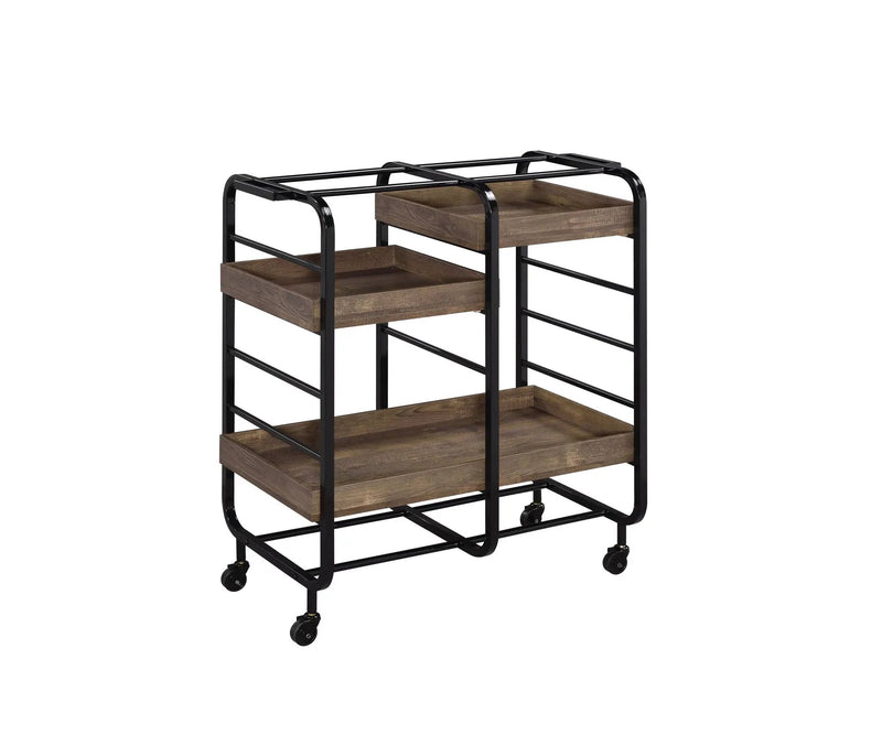 Vorrik - Serving Cart - Black / Walnut by Unique Piece Furniture