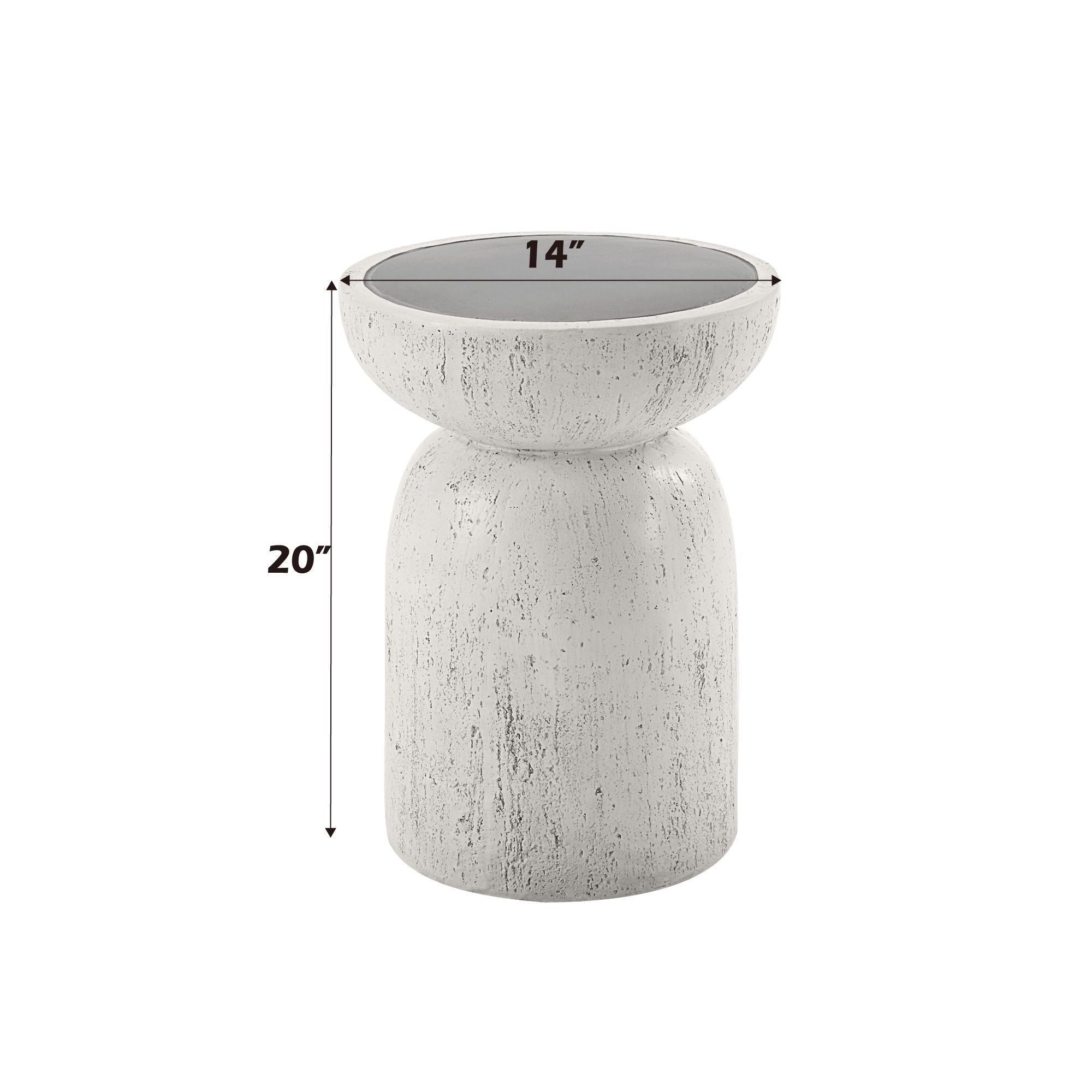 Dylana - Natural Fiber Concrete Accent Table - Gray by HouseOfZazla