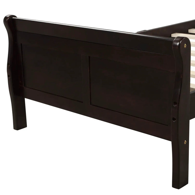 Platform Bed Frame Mattress Foundation Sleigh Bed With Headboard / Footboard / Wood Slat Suppor by HouseOfZazla
