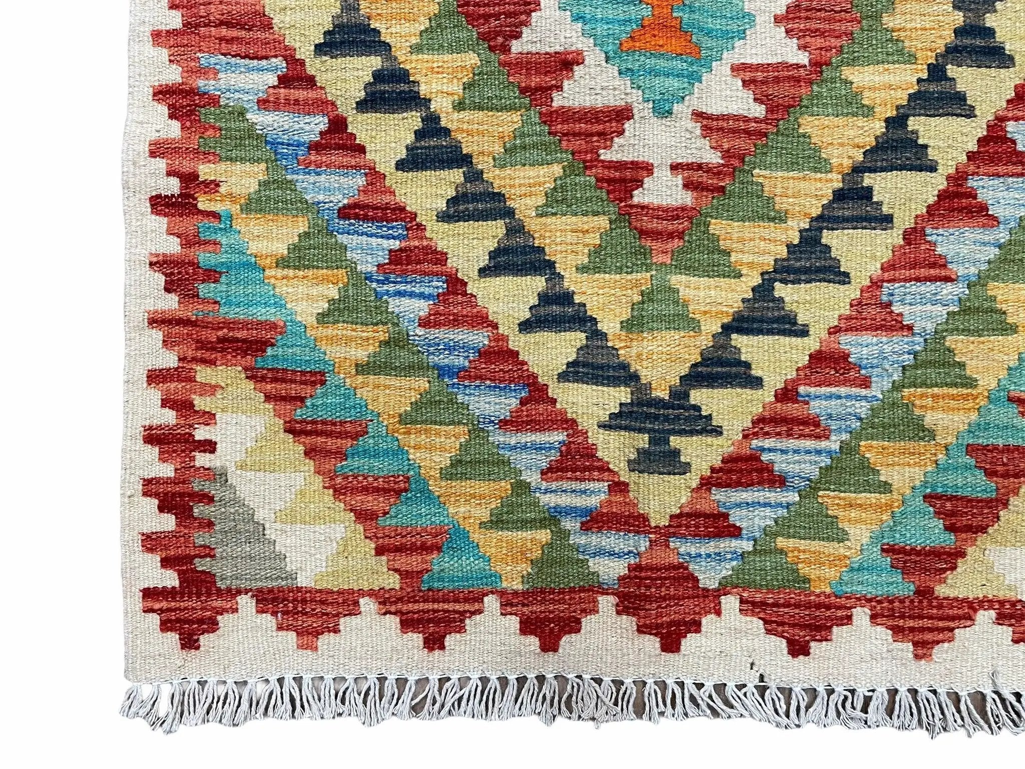Small Kilim Rug 2x3 Colorful Turkish Kilim Accent Rug New Flatweave Wool Kilim Chobi Kilim Diamond Zigzag Playroom Rug by Jewel Rugs