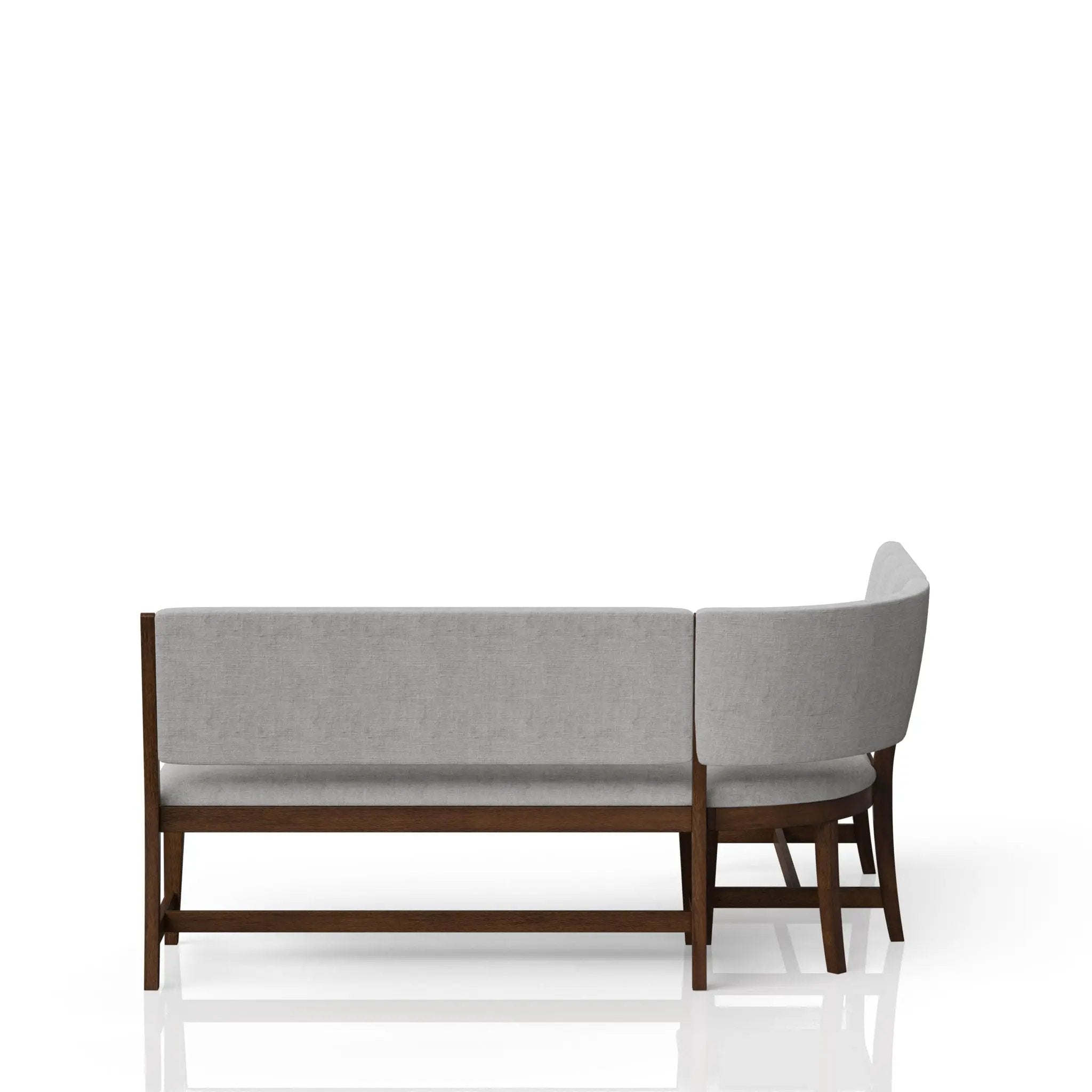 Curved Dining Bench Upholstered Curved Bench - Beige by Unique Piece Furniture