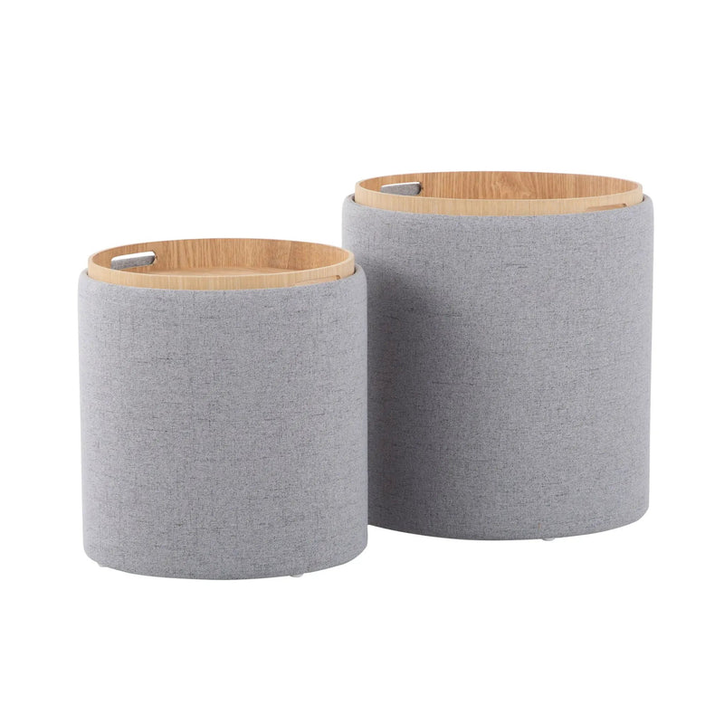 Tray - Contemporary Nesting Ottoman Set by Unique Piece Furniture