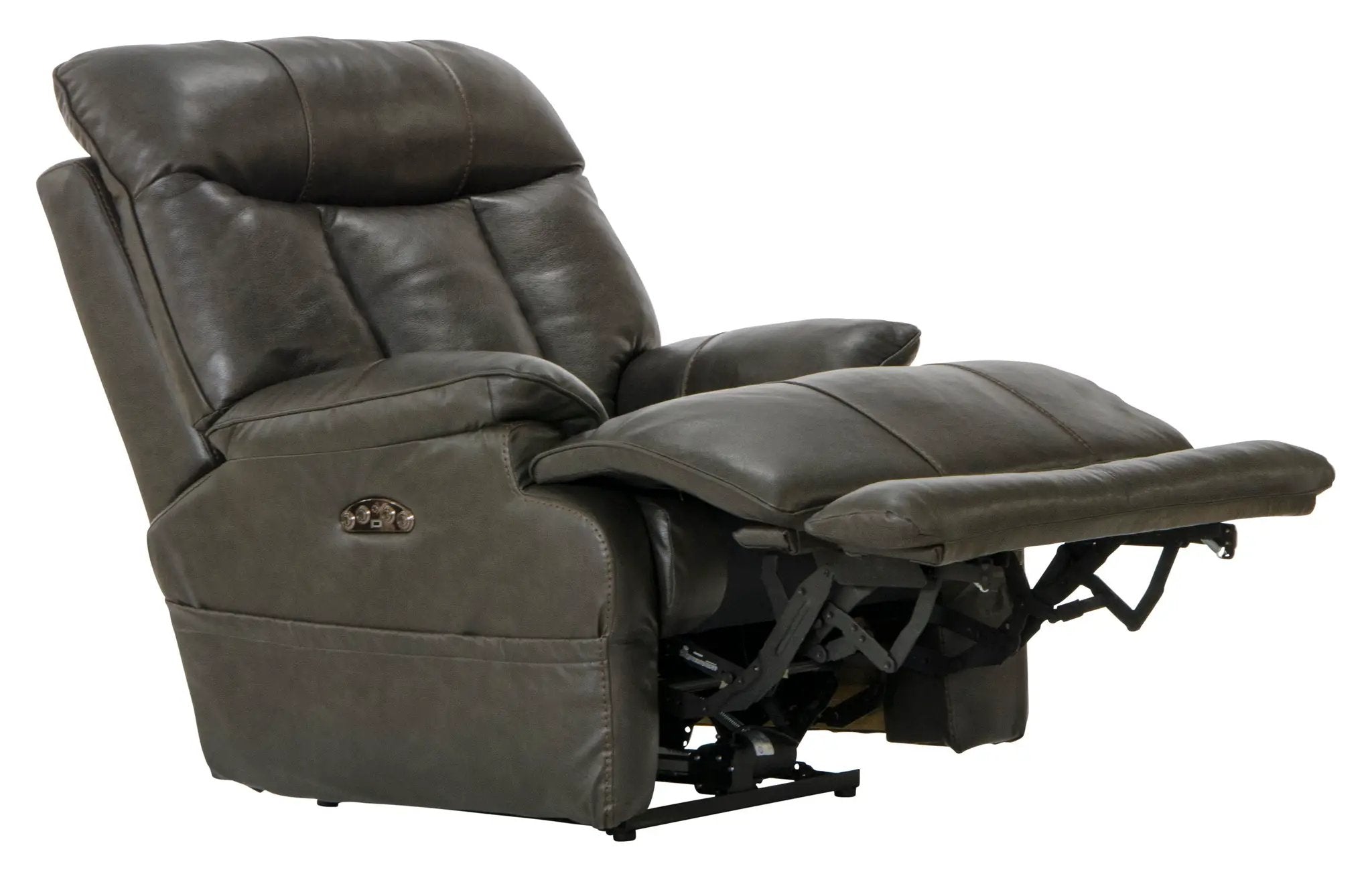 Naples - Power Lay Flat Recliner With Extended Ottoman - Chocolate by Unique Piece Furniture