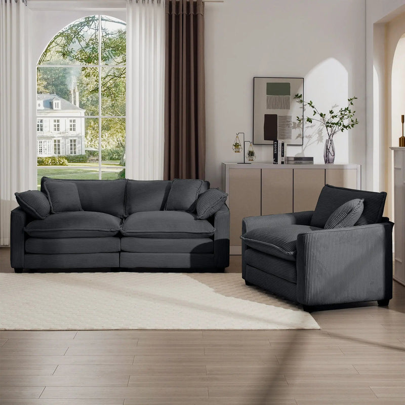 Elegant Oversized Sectional Sofa Set With Deep Seats And Flexible Layout by Unique Piece Furniture