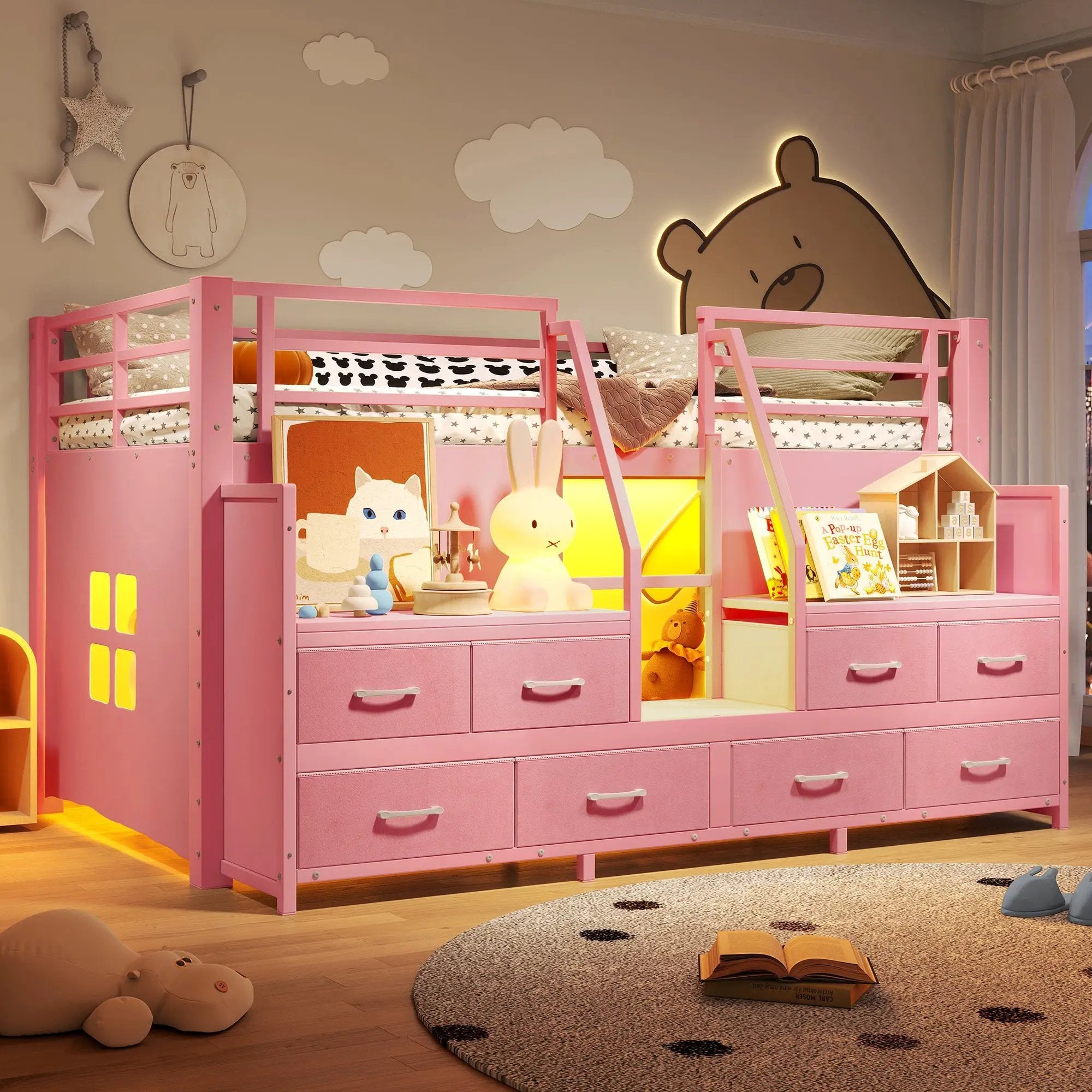 Twin Low Loft Bed with Multi-Storage Spaces by HouseOfZazla