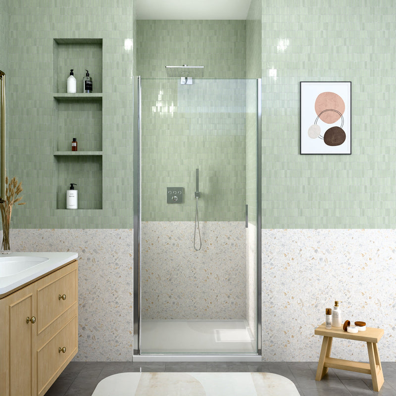 24" W x 72" H Semi-Frameless Circular Pivot Shower Door by HouseOfZazla