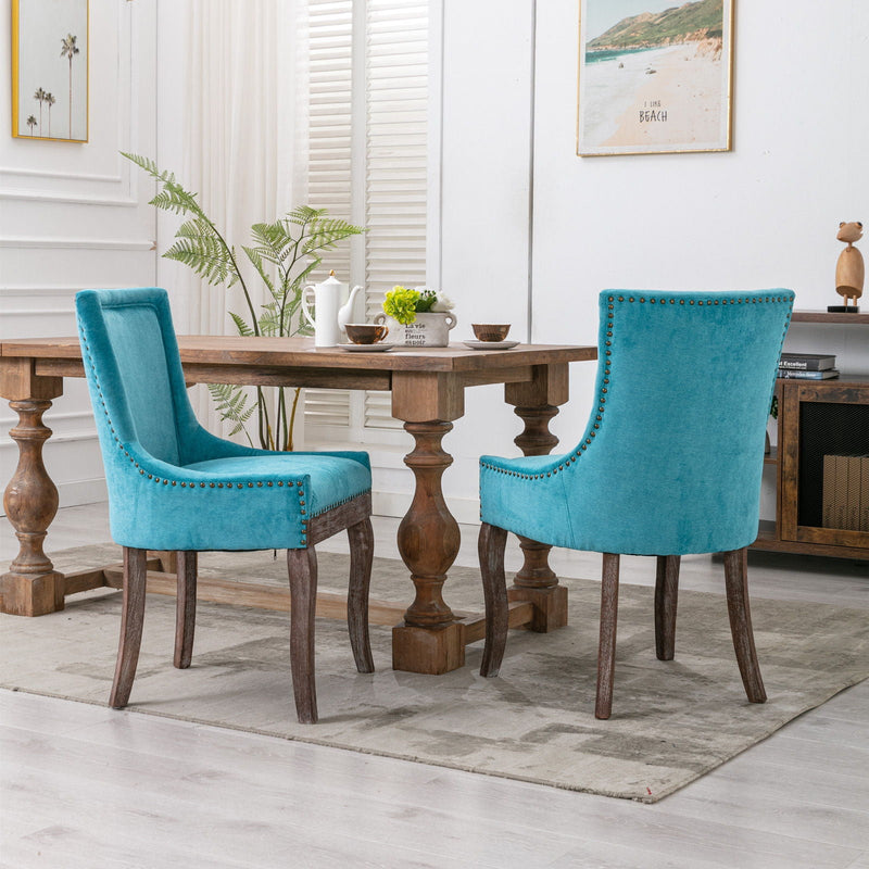 Ultra - Side Dining Chair, Nail Head (Set of 2) by HouseOfZazla