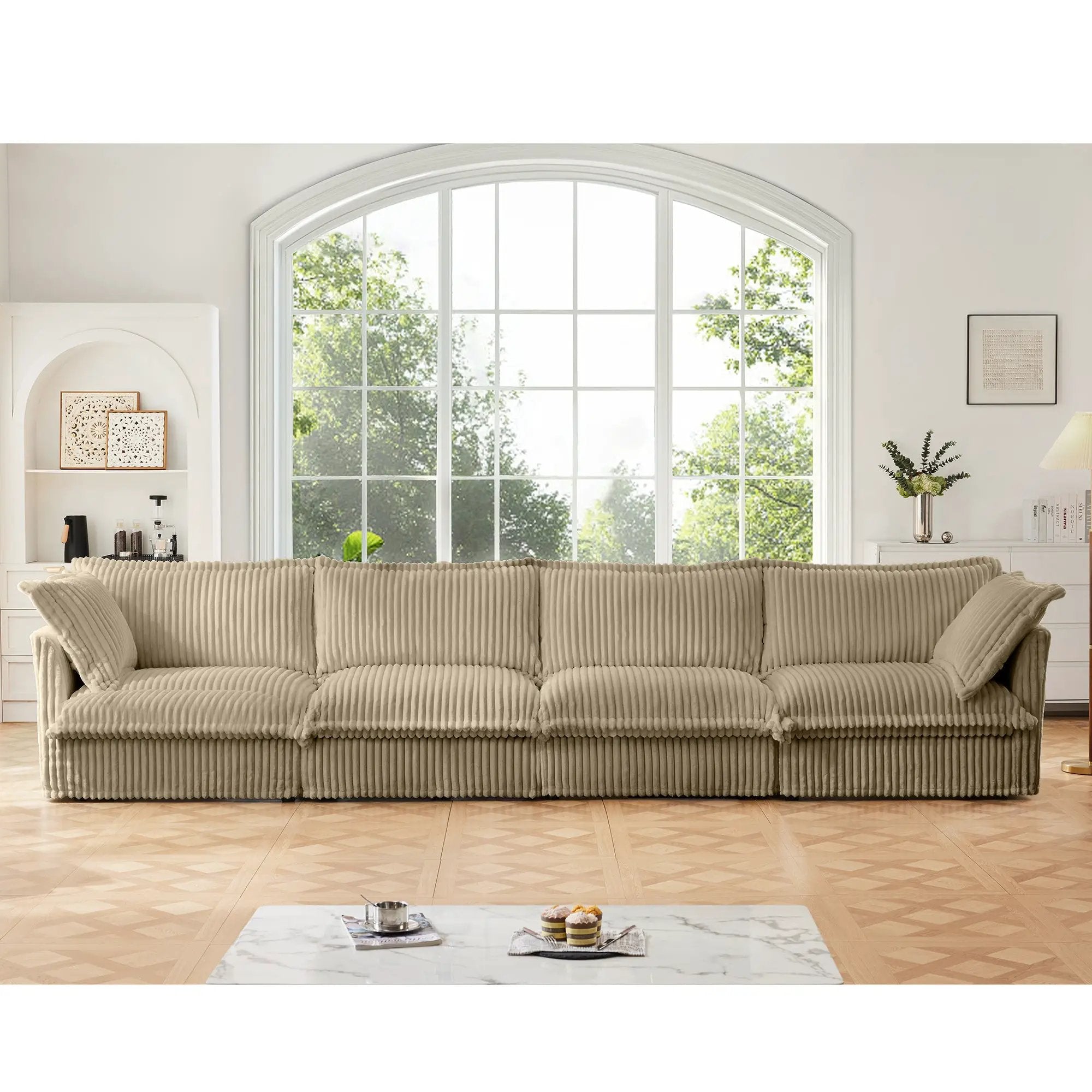 Slipcovered Long Sofa - 4 Seater Couch by HouseOfZazla