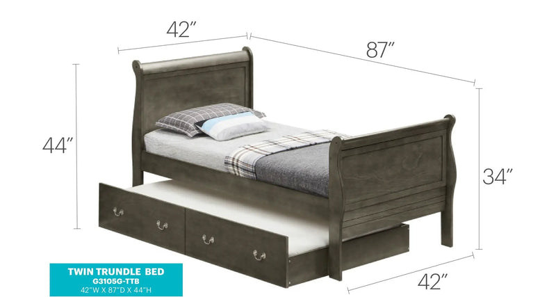 Elegant Trundle Bed With Timeless Charm by HouseOfZazla