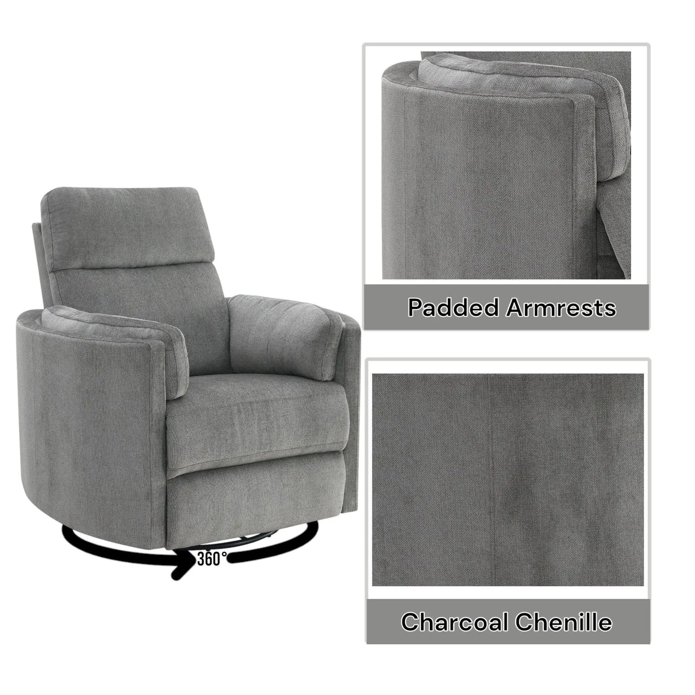 Sagen - Glider Recliner With Swivel by Unique Piece Furniture