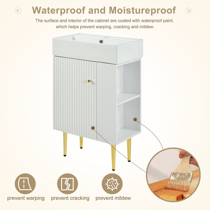 Bathroom Vanity, Combo Cabinet, Bathroom Storage Cabinet, Single Ceramic Sink by HouseOfZazla