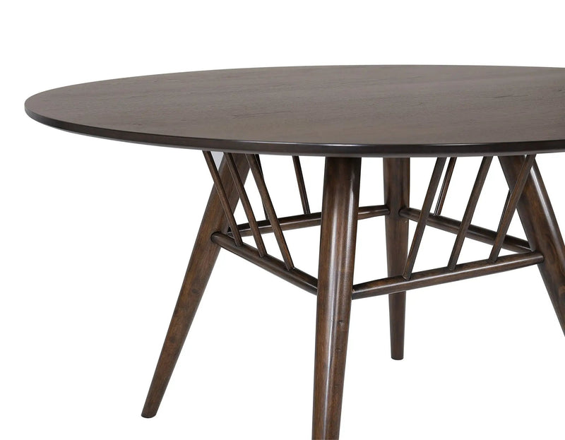 Everton Round 53-inch Wood Dining Table Dark Walnut by Unique Piece Furniture