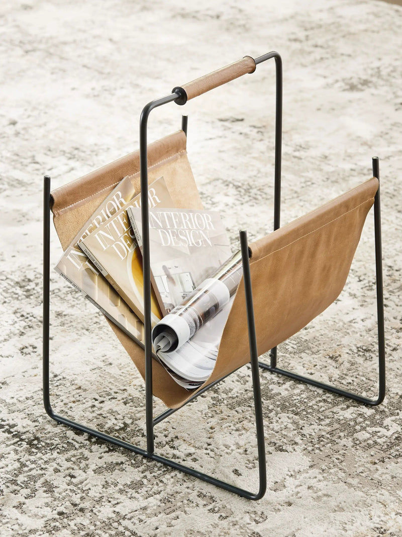 Faronworth - Magazine Rack - Brown / Black by Unique Piece Furniture