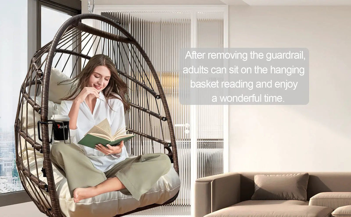 Khaki Hanging Swing Egg Chair by HouseOfZazla