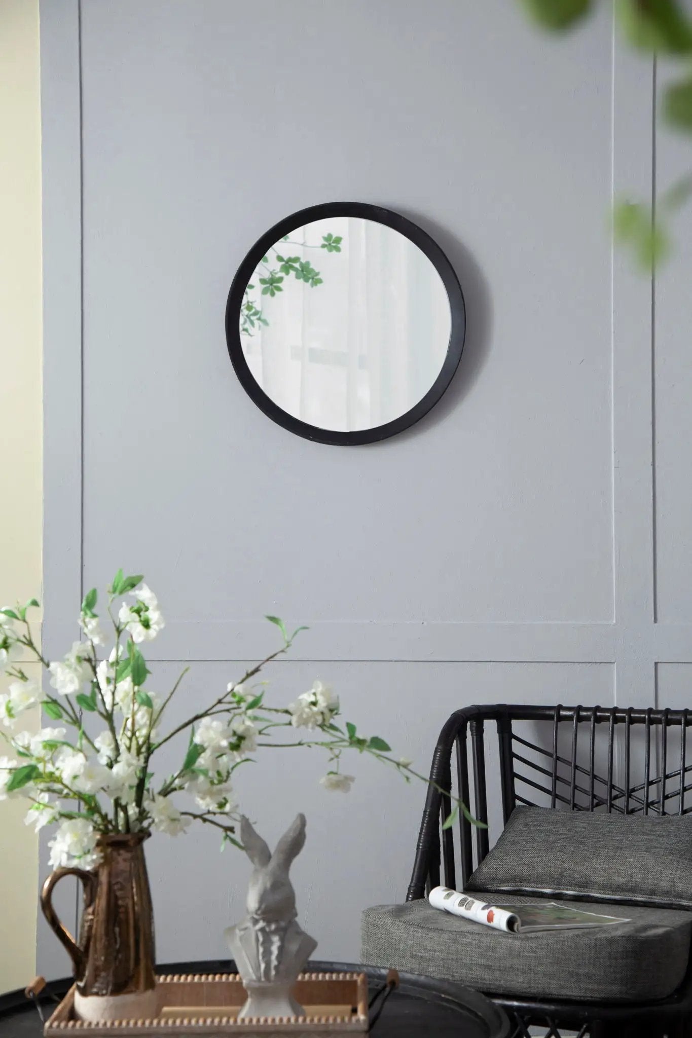 Transitional Decor Style Wall Mirror Decor With Frame For Bathroom by HouseOfZazla
