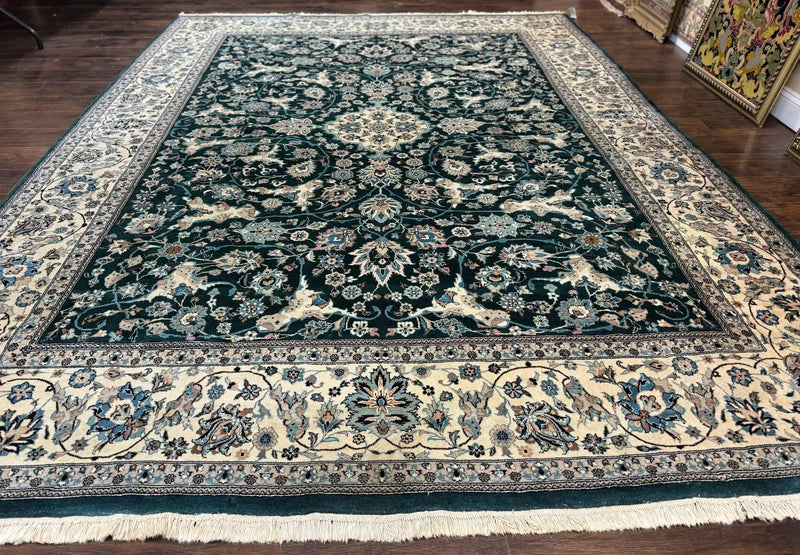 Pak Persian Rug 9x12, Dark Green, Floral Allover by Jewel Rugs