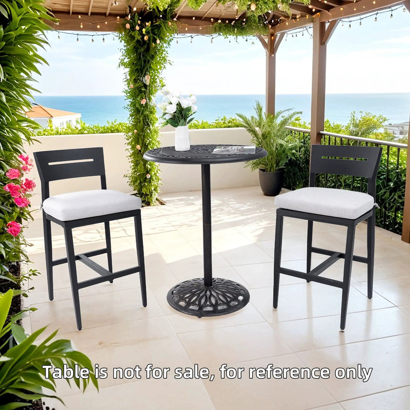 Modern Outdoor Bar Stools With Backrest And Footrest (Set of 2) by HouseOfZazla