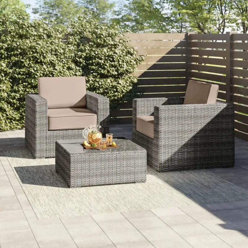 Wicker Seating Group Set With Table And Cushions by HouseOfZazla
