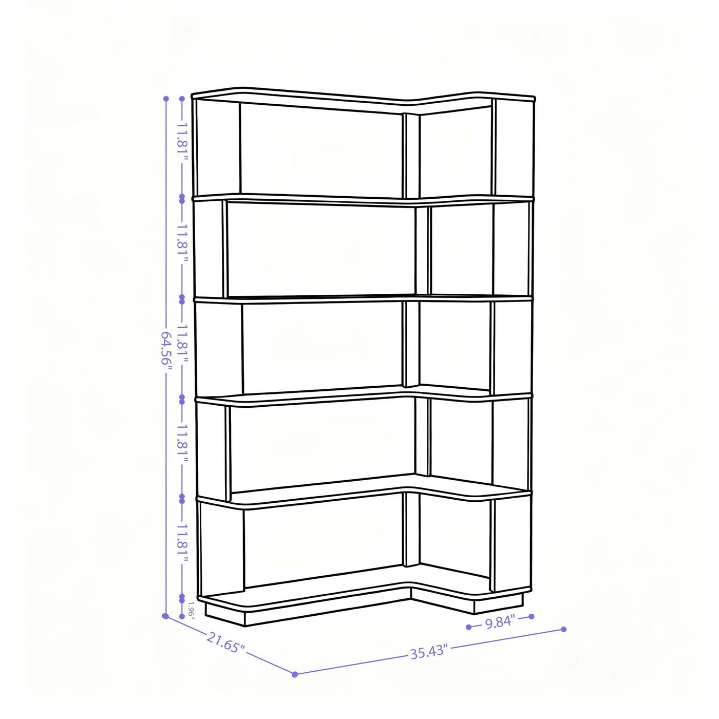 L-Shaped Corner Bookshelf by HouseOfZazla
