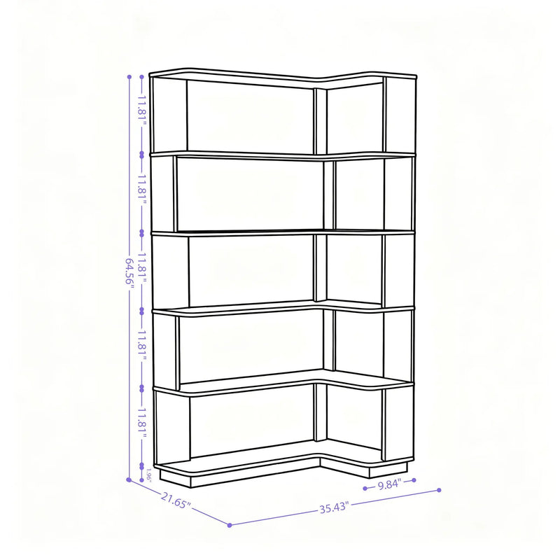 L-Shaped Corner Bookshelf by HouseOfZazla