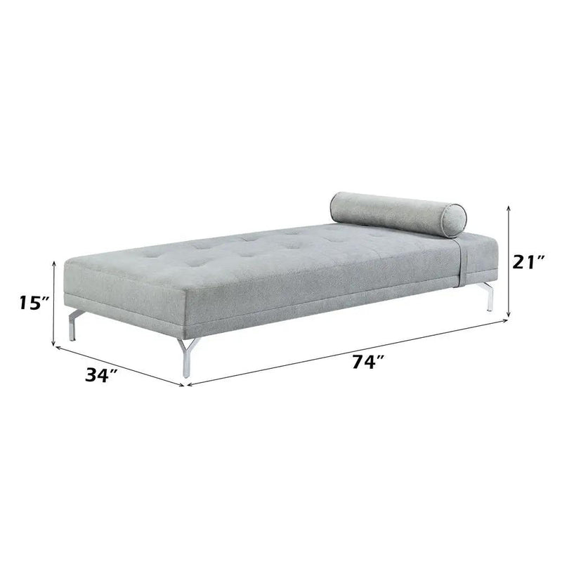 Quenti - Sofa Bed With Pillow - Gray Melange Velvet by Unique Piece Furniture
