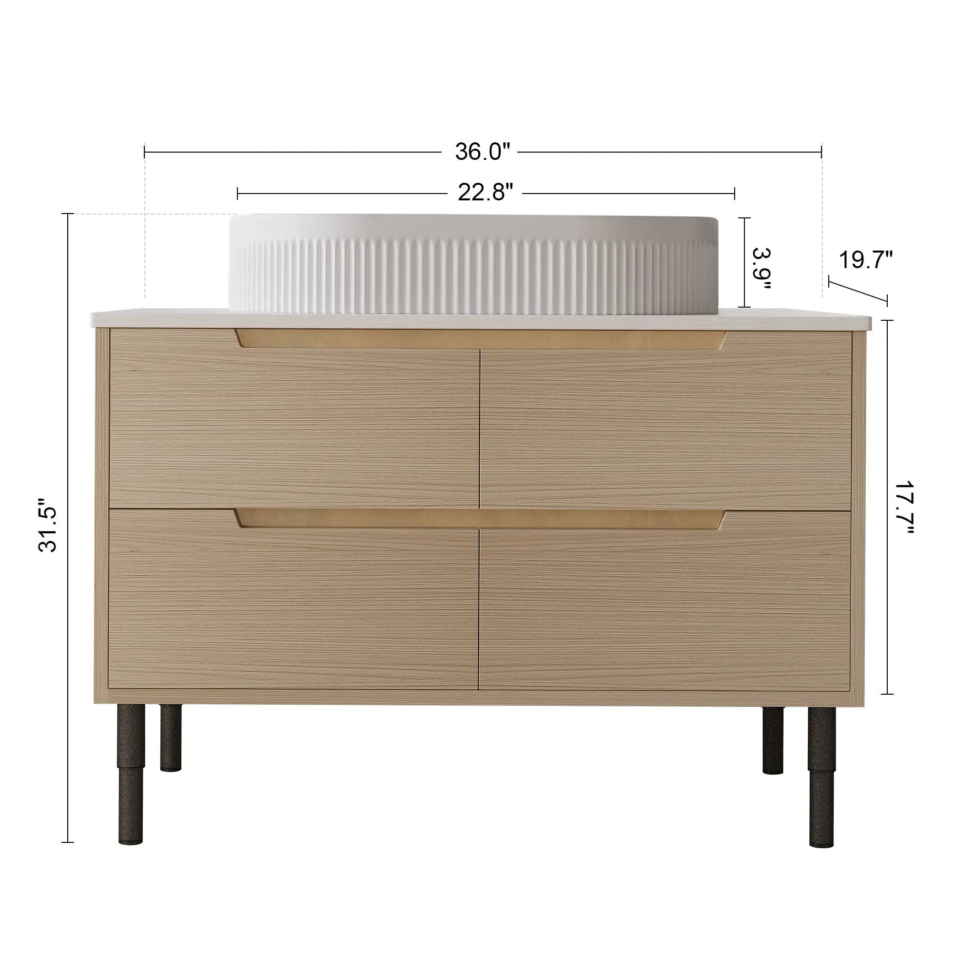 36 Inch Bathroom Vanity with Ceramic Sink by HouseOfZazla