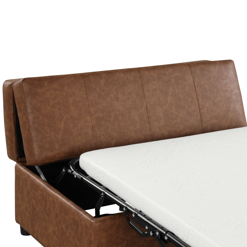 Twin Size Folding Ottoman Sleeper Bed With Mattress Convertible Guest Bed by HouseOfZazla