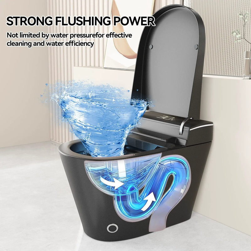 Smart Bidet Toilet With Auto Open / Close Seat, Warm Water Wash, Heated Seat, And Wireless Remote Control by HouseOfZazla