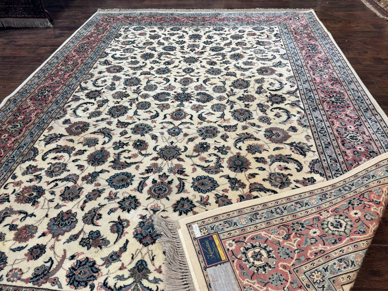 Karastan Rug 8.8 x 12, Ivory Rose Kashan #768, Wool Pile Karastan Carpet, Original 700 Series, Rare, Discontinued, Vintage by Jewel Rugs