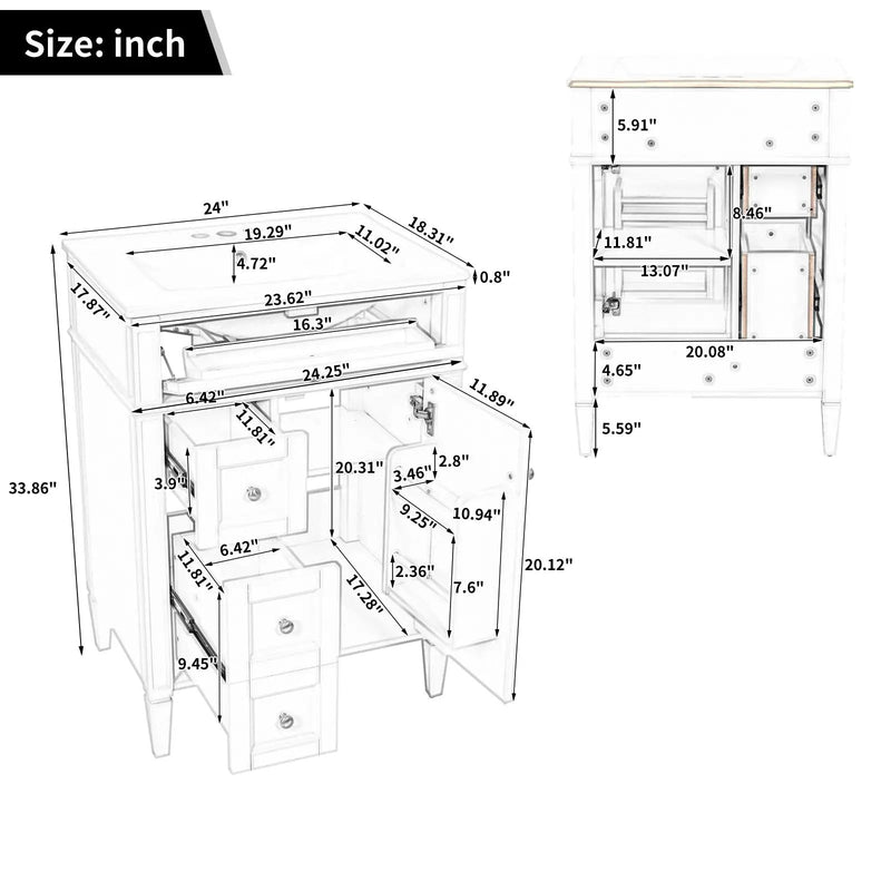 24" Bathroom Vanity with Top Sink by HouseOfZazla