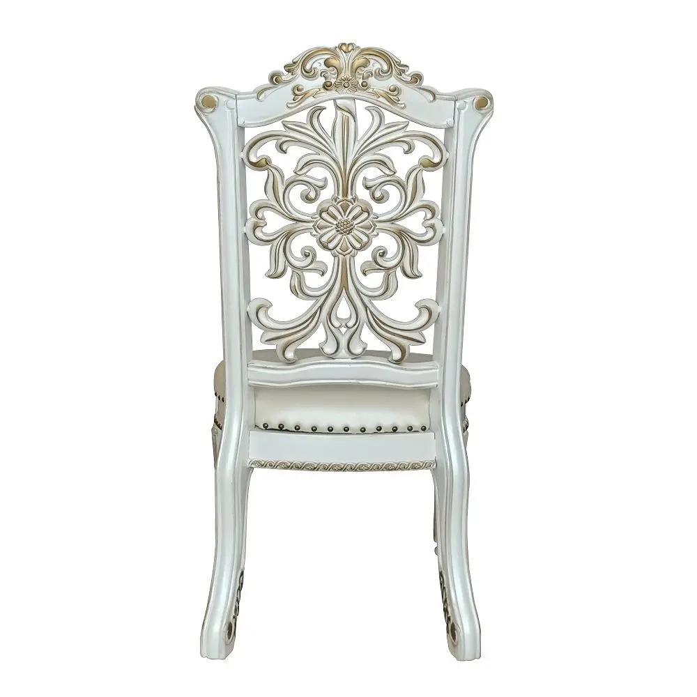 Vendome - 48" Side Chair (Set of 2) - Synthetic Leather & Antique Pearl by Unique Piece Furniture