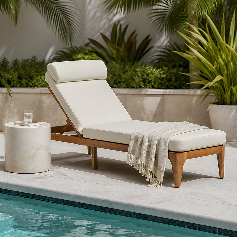 TOPMAX Acacia Wood Chaise Lounge by HouseOfZazla