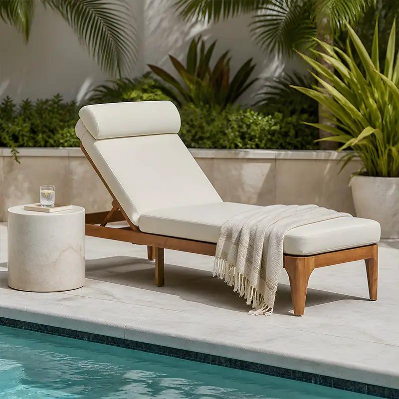 TOPMAX Acacia Wood Chaise Lounge Set of 2 by HouseOfZazla