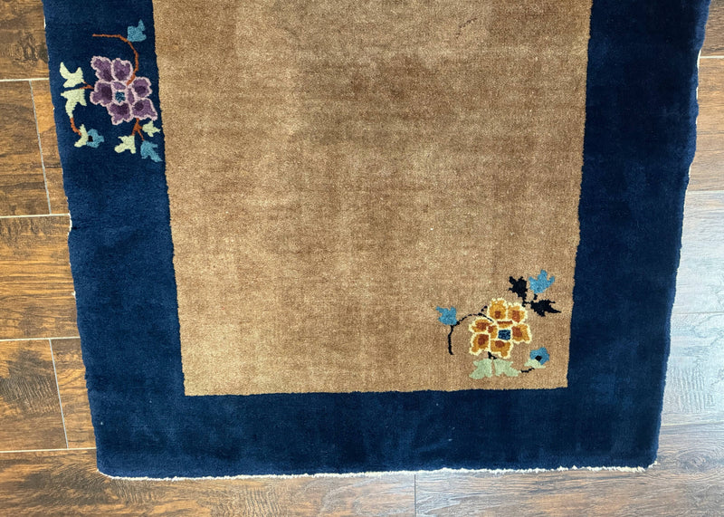 Chinese Rug 3x5, Antique Peking Art Deco Carpet, Simple Design by Jewel Rugs