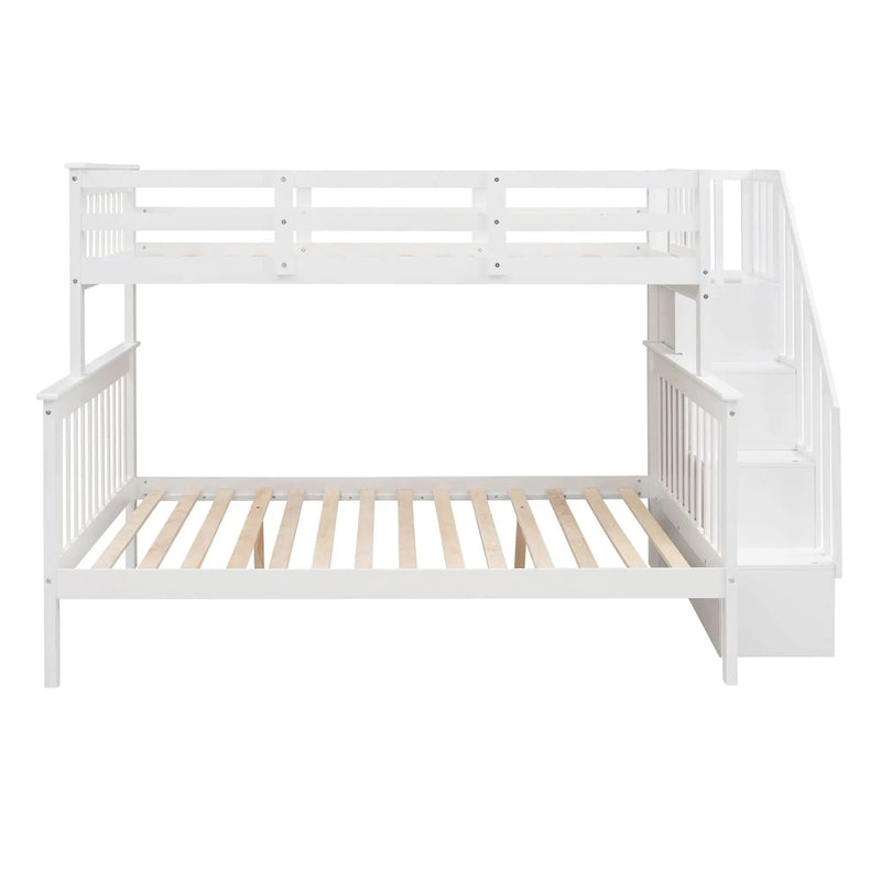 Stairway Bunk Bed With Storage And Guard Rail For Bedroom by Unique Piece Furniture
