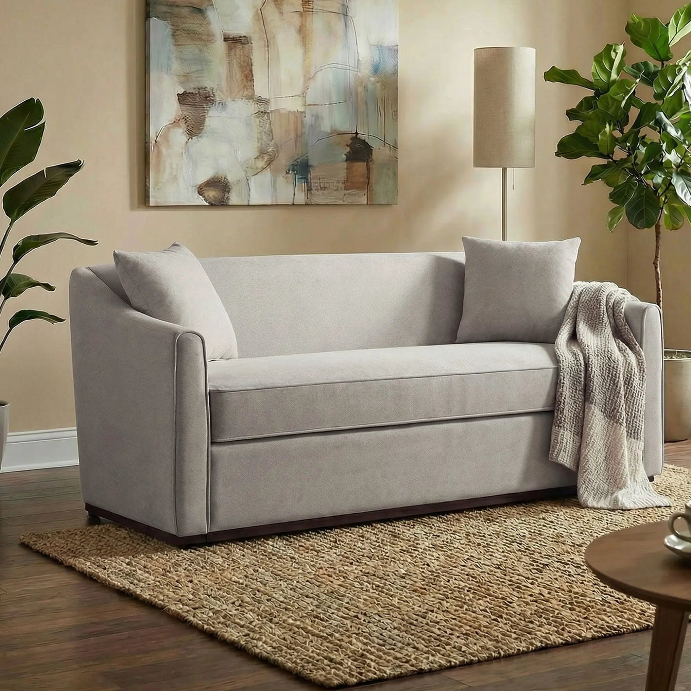 3 Seater Sofa With Wrap Around Armrests And Throw Pillows by HouseOfZazla