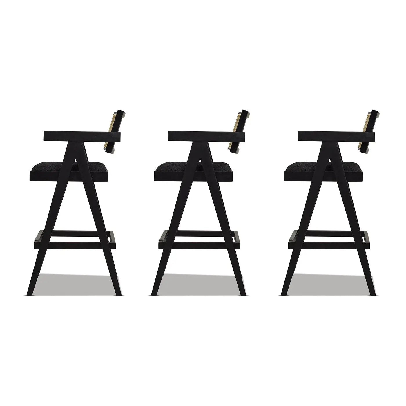 Milan - Modern Webbing Back Stool With Arms (Set of 3) by HouseOfZazla
