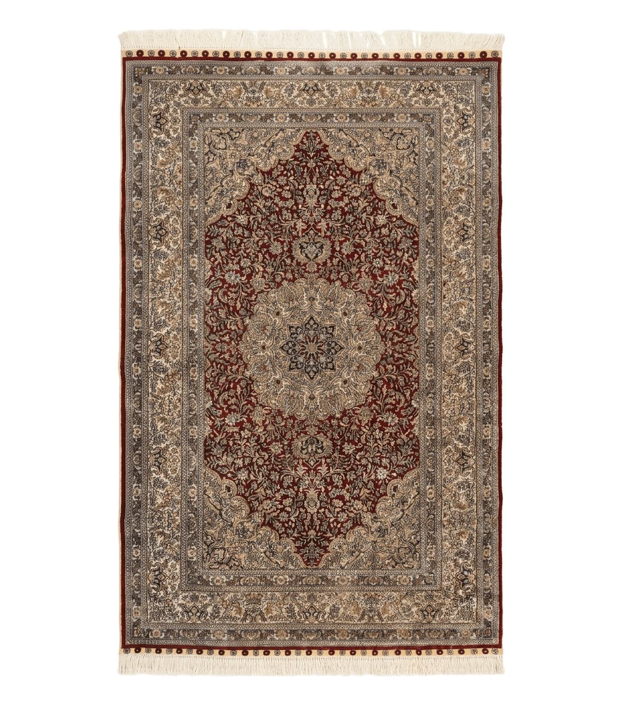 Sino Persian Silk Rug 3x5, Super Fine 440 KPSI, Floral Medallion, Handmade by Jewel Rugs
