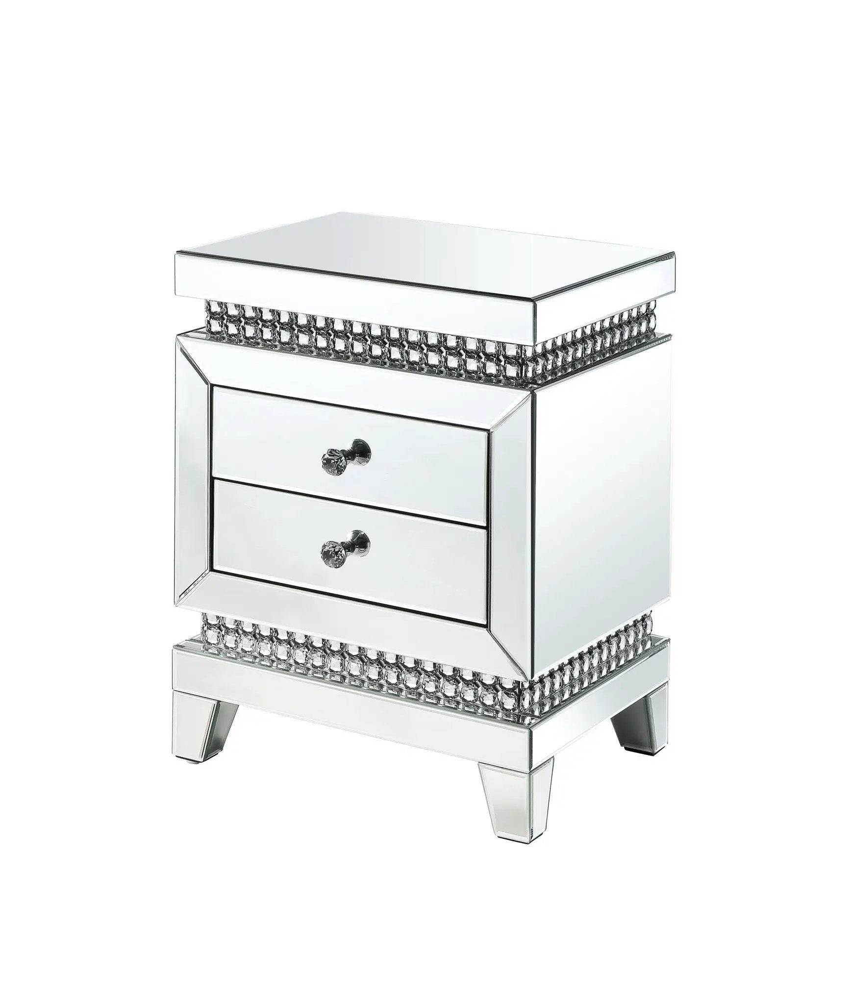 Lotus - Accent Table - Mirrored & Faux Ice Cube Crystals by Unique Piece Furniture