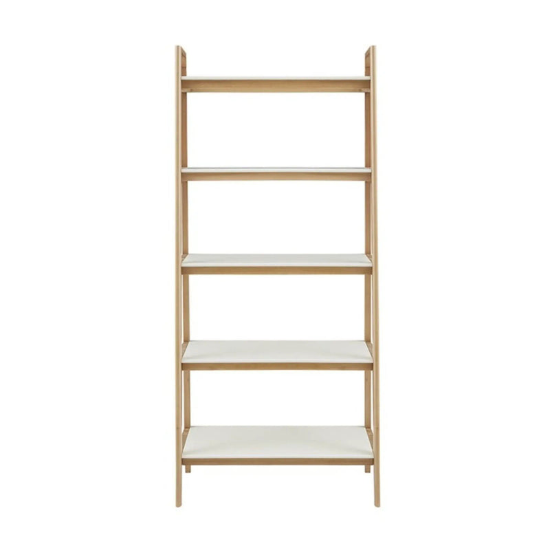 Parker - Bookcase With 5 Shelves - Off White / Natural by HouseOfZazla